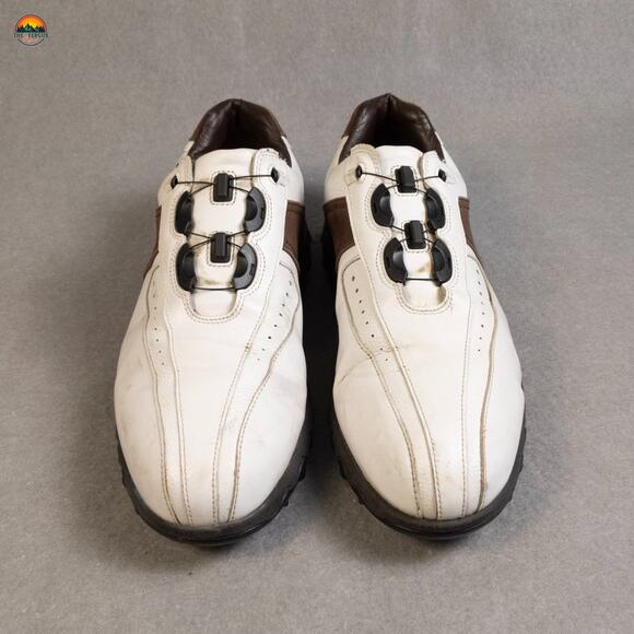 Contour Series By FootJoy Golf Shoes White Brown Lace-Up Low Top Men's Size 10.5 - Picture 2 of 15